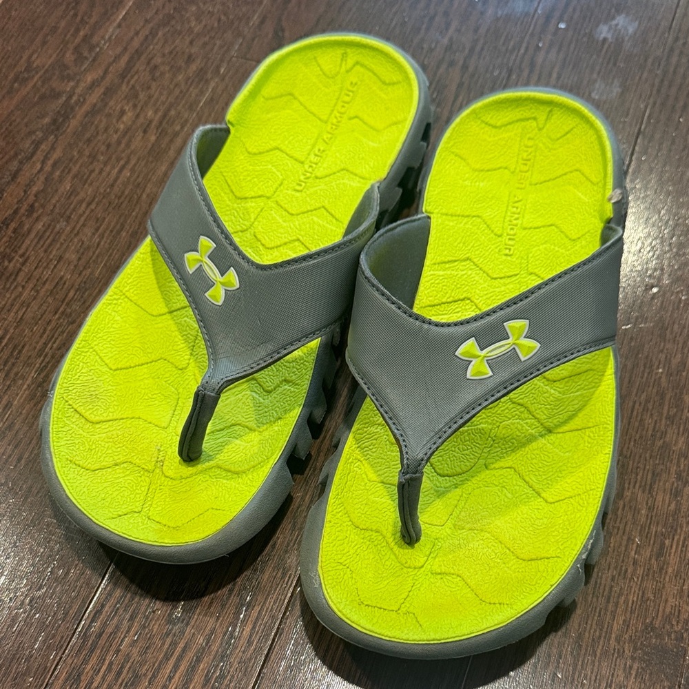 Under Armour Men’s  Sandals - Gray and Neon Green